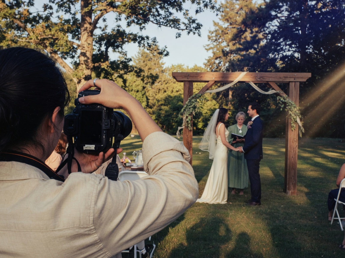 Photographer shooting an outdoor ceremony